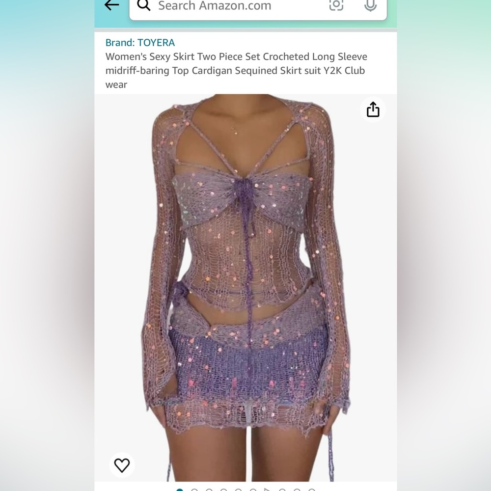 Purple sequin set